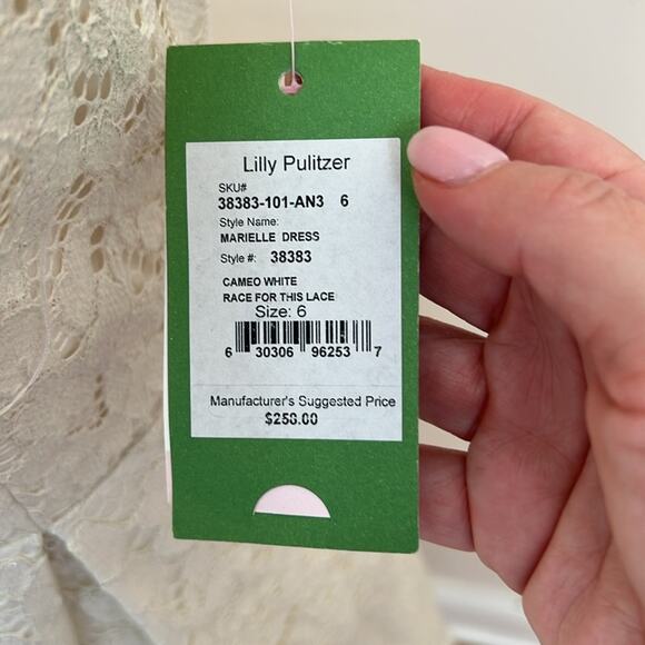 Lilly Pulitzer Marielle Cameo White Race For This Lace Strapless Dress - Picture 5 of 12